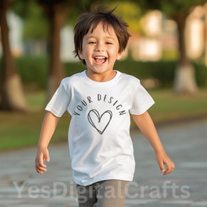White Rabbit Skins 3321 Mockup, Kids White T-Shirt Mock, Toddler Model Mockup, Child Mockup, Toddler Mockup, Lifestyle Model