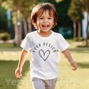 White Rabbit Skins 3321 Mockup, Kids White T-Shirt Mock, Toddler Model Mockup, Child Mockup, Toddler Mockup, Lifestyle Model
