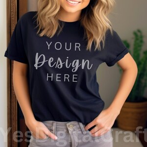 Comfort Colors C1717 Mockup, Black Shirt Mockup, 1717 Black Mockup, Boho Model Mockup, Oversized Shirt Mockup, Black T-Shirt Mockup