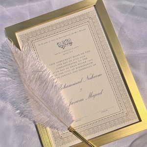 A4 / A3 Luxus Nikkah Zertifikat (Baleeqh), Islamischer Hochzeitsvertrag, Muslimische Heiratsurkunde, Personalisierte Namen, Nikkah Nama, Nikah