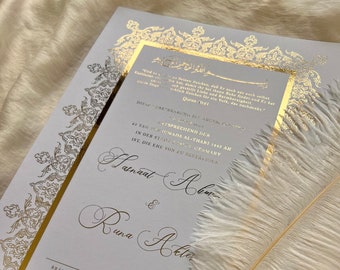 A4 Luxury German Foiled Nikkah Certificate, Premium Islamic Wedding Contract, Nikkah Nama, Muslim Marriage Certificate, Personalised Names