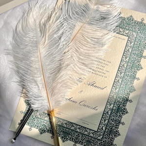 A4 / A3 Luxus Nikkah Zertifikat (Afreen Green), Islamischer Hochzeitsvertrag, Muslimische Heiratsurkunde, Personalisierte Namen, Nikkah Nama,Nikah