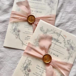 Floral Nikkah Invitation, Arabic Muslim Wedding Invite, Islamic Wedding Invitations, Baraat Invites, Walima Invitations image 5