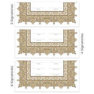 Luxury Nikkah Certificate, Nikah Contract Gold, Islamic Marriage Certificate, Feather Pen, Nikkah Nama, Wedding Certificate, Nikkah Print A4