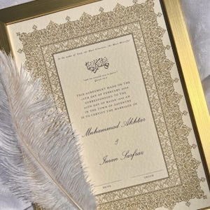 Luxus A4 / A3 Nikkah Zertifikat, Premium Islamischer Hochzeitsvertrag, Nikkah Nama, Muslimische Heiratsurkunde, Personalisierte Namen, Katb Kitab