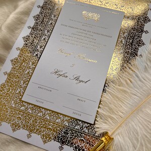A3 Luxus Nikkah Zertifikat, Premium Islamischer Hochzeitsvertrag, Nikkah Nama, Heiratszertifikat, personalisierte Namen