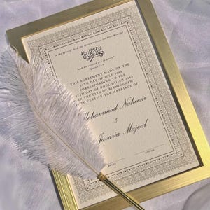 Luxus A4 / A3 Nikkah Zertifikat, Premium Islamischer Hochzeitsvertrag, Nikkah Nama, Muslimische Heiratsurkunde, Personalisierte Namen, Katb Kitab