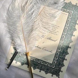 Luxe Nikkah-certificaat A4/A3, premium islamitisch trouwcontract, Nikkah Nama, huwelijksakte moslim, gepersonaliseerde namen, Katb Kitab
