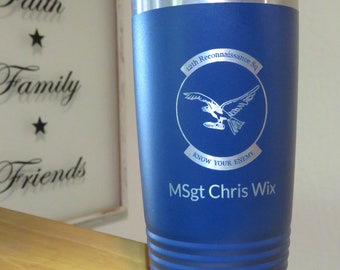 Custom Air Force, retirement, promotion, gift, tumbler
