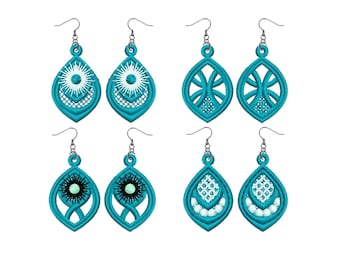 FSL – Earrings lace – 4 designs – 4x4hoop – ith – Machine embroidery digitization/INSTANT DOWNLOAD – No.1301