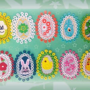 Eggs lace 10 designs -  4x4 hoop, set/kit - eggs lace - easter - No.770- FSL - Machine embroidery design./INSTANT DOWNLOAD