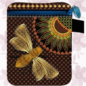 Cremallera Bee Bag - 1 diseño -1 tamaño/No.dr88 ith/embroideryMachine file/INSTANT DOWNLOAD/pes/dst/exp/jefshv/csd/hus/sew/xxx/phc/jef+/vip/vp3