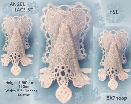 3D FSL Angel Embroidery Design – Free Standing Lace | ITH Machine ...