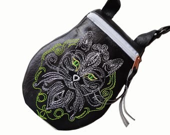 Bag Cat vinyl, 3 sizes, ITH, zippered, Machine embroidery digitization, Instant download No.110 pouch cat
