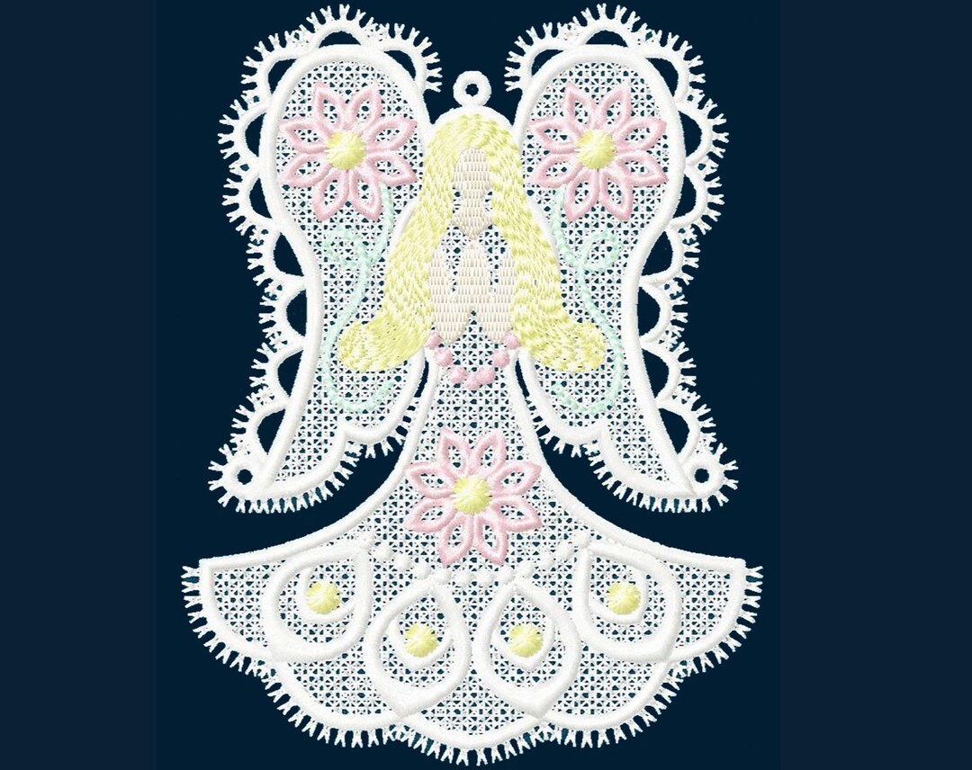 FSL Angel Embroidery Design – 5 Sizes | Free Standing Lace Christmas ...
