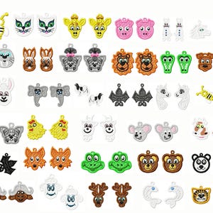 FSL Earrings Bundle – 33 Freestanding Lace Designs – Fits 4x4 Hoop – Machine Embroidery Files – Instant Download No.1920