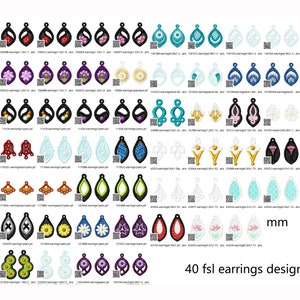 40 Earrings - set FSL - lace - designs - 4x4hoop - embroidery - Machine file - No.500/instant download