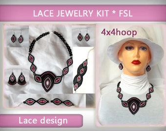 Spitzen Schmuck Kit No.50 - FSL - 4x4hoop - Maschinenstickerei Digitalisierung./INSTANT DOWNLOAD