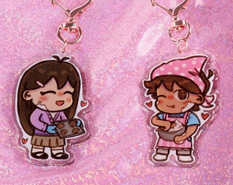 OMORI Hero & Mari 2.5" Glitter Keychains