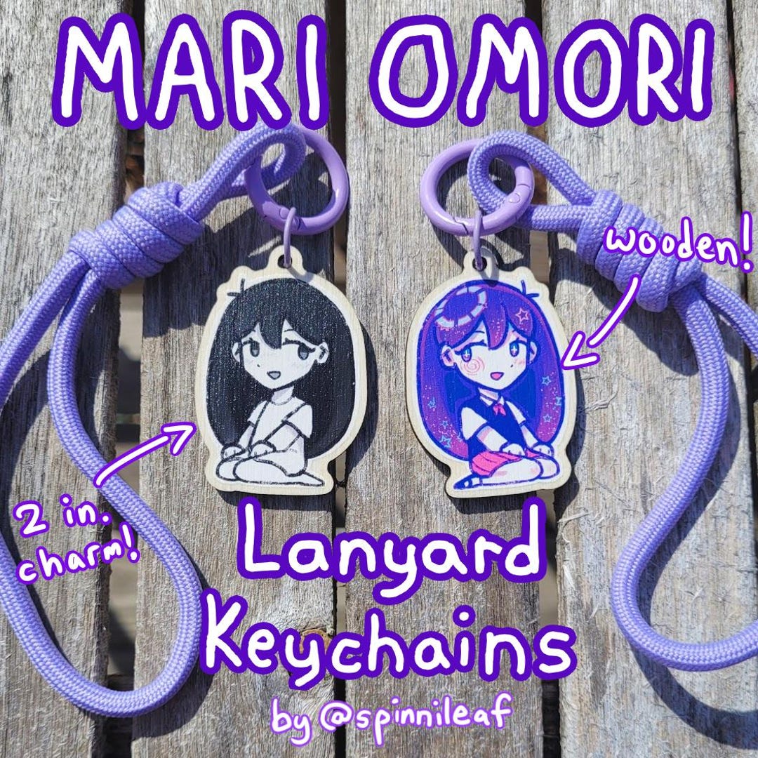 OMORI Mari Lanyard Keychain - Wooden Charm! - Etsy