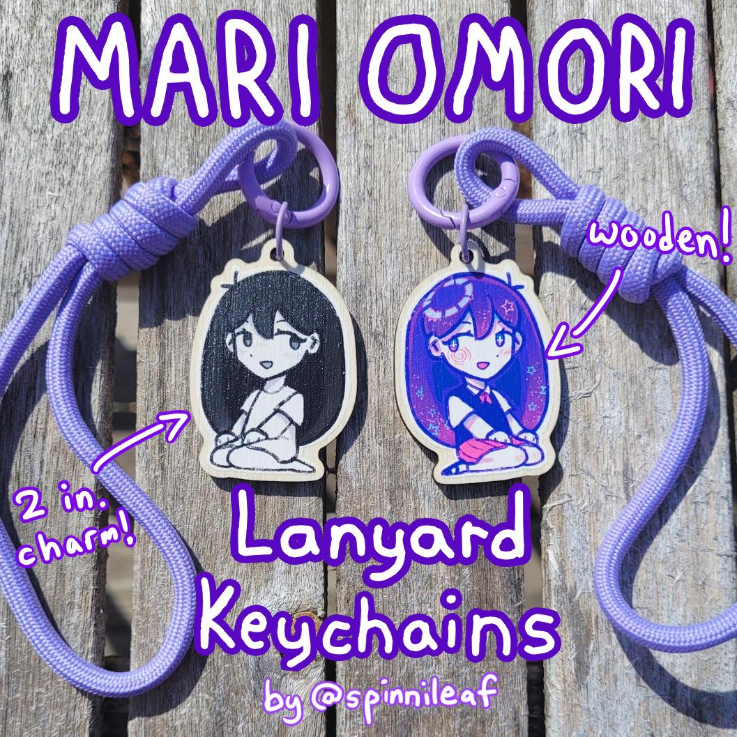 OMORI Mari Lanyard Keychain - Wooden Charm! - Etsy