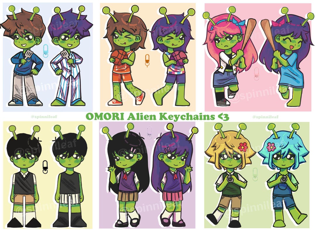 OMORI Alien Keychain: Double-sided 3