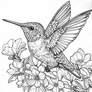 Kolibri Malvorlagen: Detaillierte Vogel Kunst (Digitaler Download)