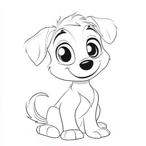 Dog Coloring Page for Preschoolers: Simple Puppy Outline (PDF Download)