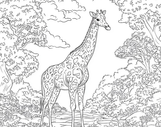 Printable Giraffes Coloring Pages for Kids and Adults | 90 Pages ...