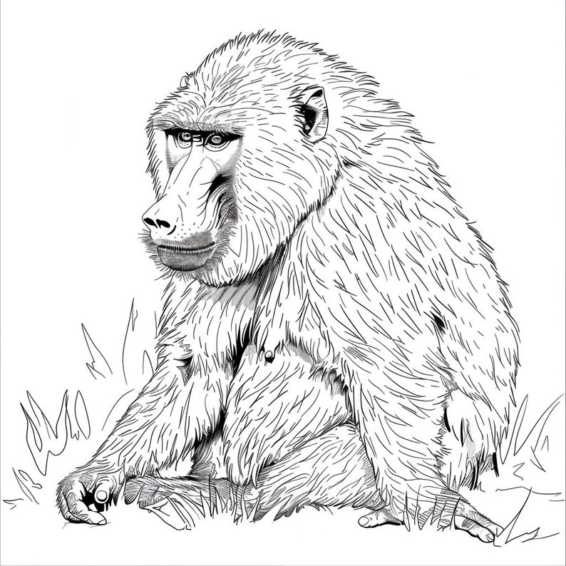 Baboon Coloring Pages Digital - Il 794xN.6064017459 Qgko 