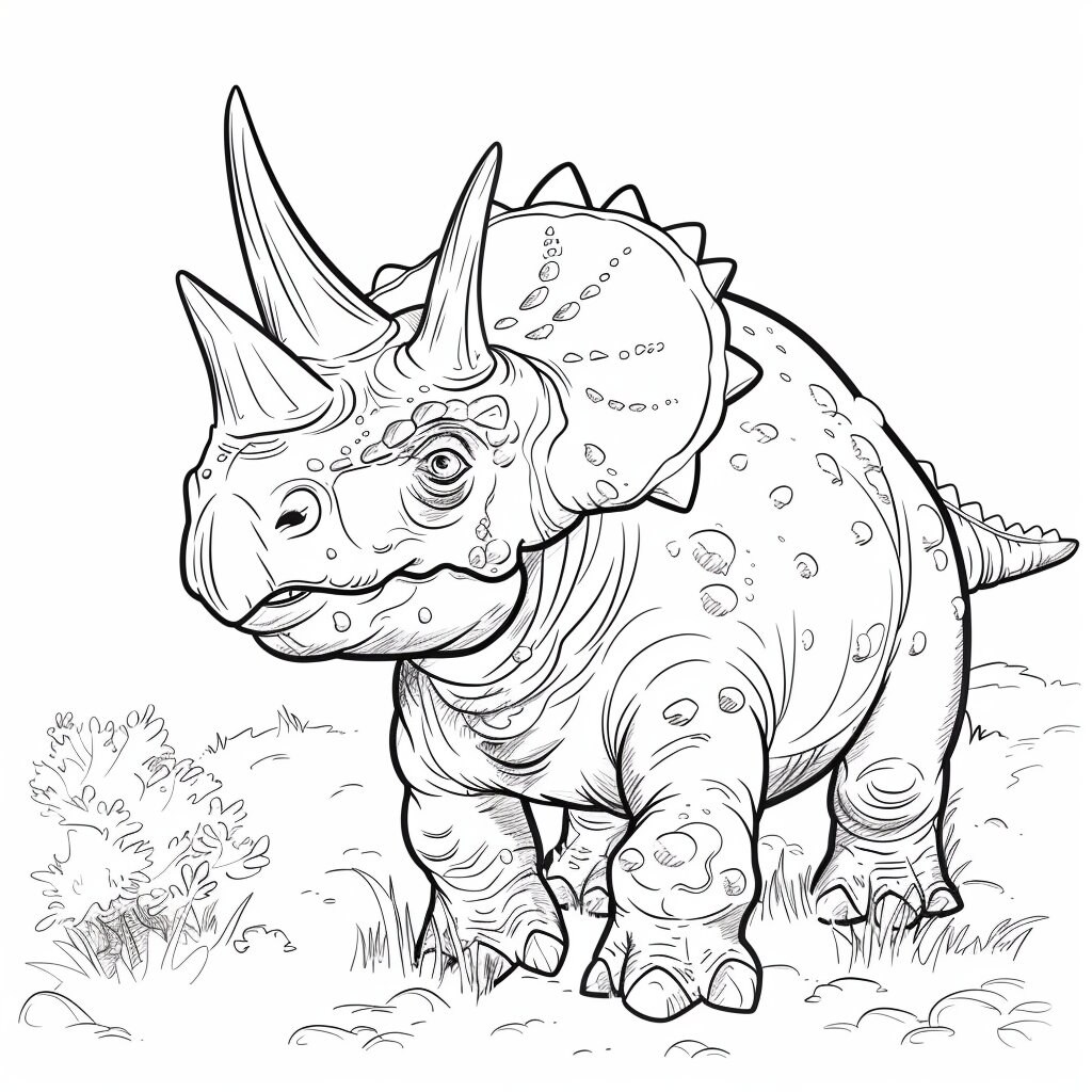 Triceratops Coloring Pages - Detailed Dinosaur Coloring Sheets for Kids ...