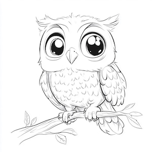 Adorable Owl Coloring Pages for Preschoolers | Printable Owl Coloring Sheet | Instant Digital Download PDF
