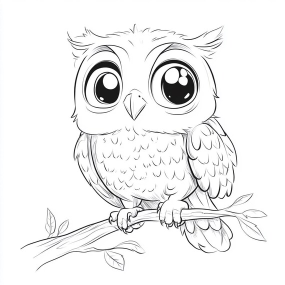 Adorable Owl Coloring Page for Preschoolers (PDF)