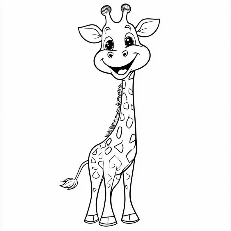 Adorable Giraffe Coloring Pages for Preschoolers | Printable PDF ...