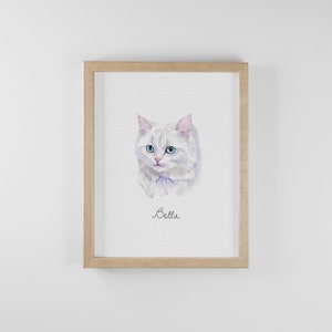 Mini Custom Watercolor Cat Portrait, Cat Memorial, Cat Loss Gift, Cat Lover Gift, Pet Painting, Tiny Paintings, Miniature Painting image 9