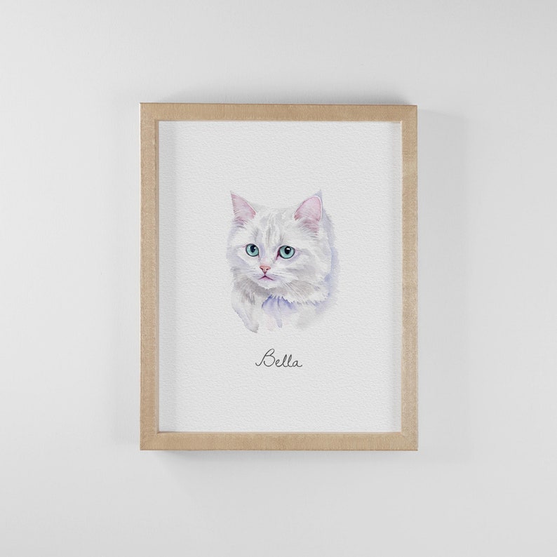 Mini Custom Watercolor Cat Portrait, Cat Memorial, Cat Loss Gift, Cat Lover Gift, Pet Painting, Tiny Paintings, Miniature Painting image 9