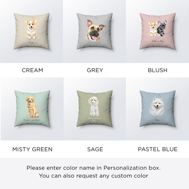 Custom pet pillow, dog pillow from photo, pet memorial, cat pillow, dog portrait pillow, personalized gift pet lover, pet loss gift image 2