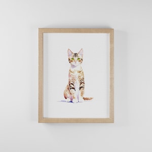 Mini Custom Watercolor Cat Portrait, Cat Memorial, Cat Loss Gift, Cat Lover Gift, Pet Painting, Tiny Paintings, Miniature Painting image 1