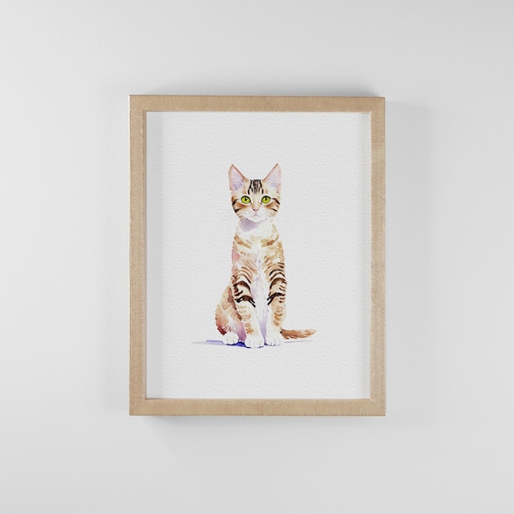 Mini Custom Watercolor Cat Portrait, Cat Memorial, Cat Loss Gift, Cat Lover Gift, Pet Painting, Tiny Paintings, Miniature Painting