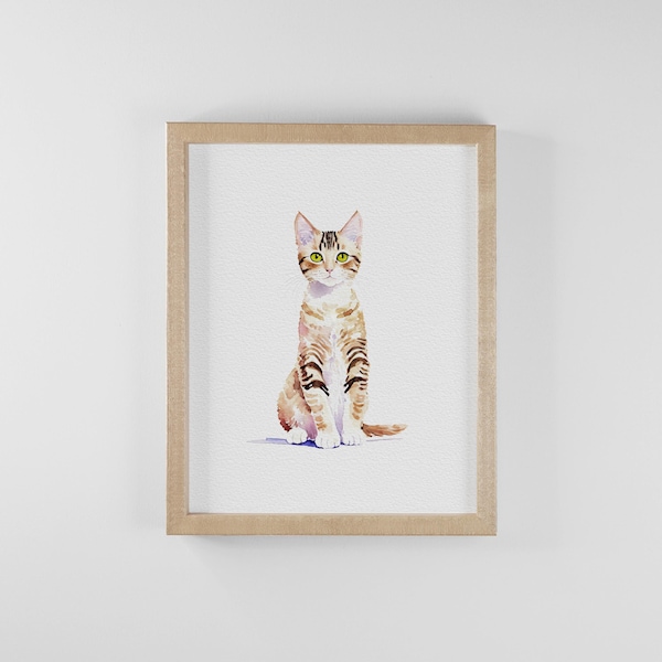 Mini portrait de chat aquarelle personnalisé, Monument commémoratif de chat, cadeau de perte de chat, cadeau pour amoureux des chats, peinture d'animal de compagnie, petites peintures, peinture miniature