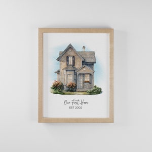 Custom Watercolor House Painting Print, House Painting From Photo, House Portrait, Housewarming Gift, First Home Gift, Realtor Closing Gift