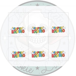 Etiqueta de galleta del día del padre de Super Daddio
