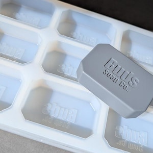 Custom Logo Soap Molds – Personalized 12 Cavity Silicone Molds for Handmade Soap – Craft Molds 4&quot;x2.5&quot; – Unique Branding Supplies