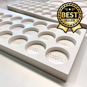 Customized mold for circular logo, Personalized mold with 24 cavities, Soap mold, Chocolate mold, resin mold, Premium silicone mold, 4 x 1cm