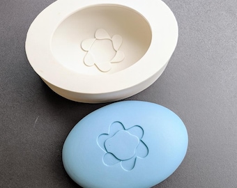 Custom Logo Soap Mold: 10-Cavity Oval Silicone Branding Mold (130gr, 10.2x7.1x3cm)