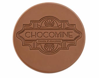 Custom Logo Chocolate Mold, 4 Cavity Food Grade Silicone Branding Coin Mold Ø80x4mm