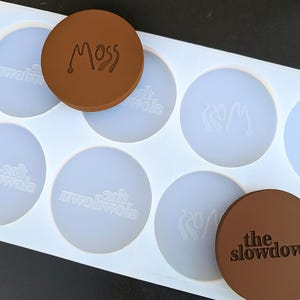 Custom Silicone Mold, Personalized Mold with 8 Cavities 76x10mm, Circular Shape Mold with Custom Logo, Premium Silicon, Soap Making Supplies