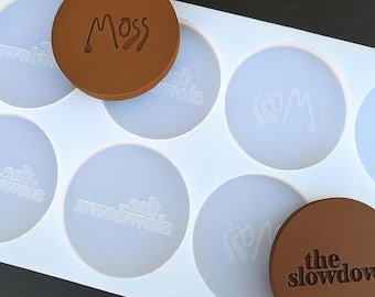 Custom Logo Silicone Mold: 8 Cavity Circular Soap Making Mold (76x10mm)