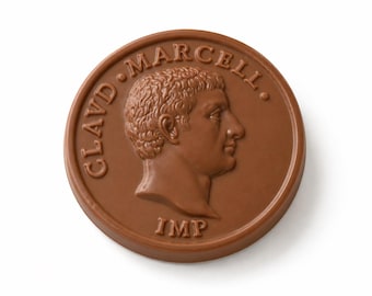 Custom Logo Chocolate Coin Mold, 24 Cavity Branded Dessert Silicone Mould ø40x3mm