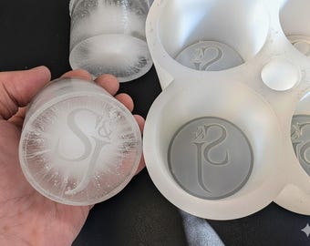 Custom Ice Cube Mold Logo 40x40x40mm 8 Cavities Silicone Mold Whiskey Cocktail Bar Branding